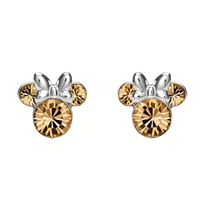 Image of Disney Silver Minnie Mouse Birthstone Earrings June