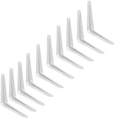 Image of London White Shelf Brackets, Floating Book Shelves Support, Pack of 10 (200x150mm 8x6inch)