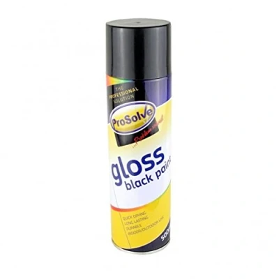 Image of Prosolve GBP5A All Purpose Acrylic Gloss Paint Aerosol, Black