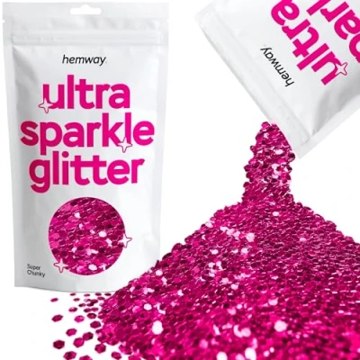 Image of Glitter Dark Rose Pink Ultra Sparkle Sequins Nail Face Festival Christmas Halloween Makeup Super Chunky 100g / 3.5oz
