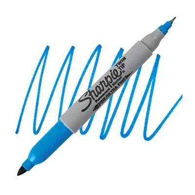 Image of Sharpie Twin Tip Permanent Marker Fine/ Ultra Fine Turquoise