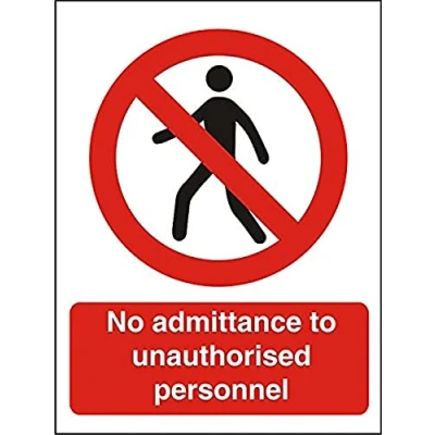 Image of Seco No Admittance to Unauthorised Personnel Sign, 200mm x 300mm 1mm Semi Rigid Plastic