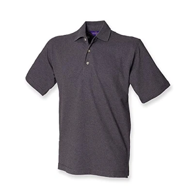 Image of Henbury Classic Heavy Pique Polo Shirt : Color Charcoal Size L