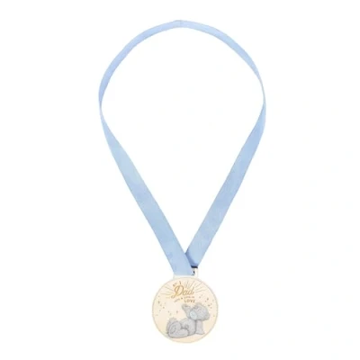 Image of ME TO YOU Tatty Teddy Father&#039;s Day No.1 Dad Medal Official Collection FGE01006, Grey, Blue, Navy Blue