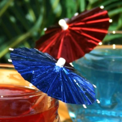 Image of drinkstuff Foil Cocktail Umbrellas/Parasols (Pack of 144) Sticks, Accessories &amp; Decorations