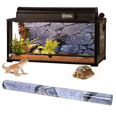 Image of Effect Rock Stone Poster Self adhesive Reptile Terrarium Aquarium Backdrop Fish Tank Wall Sticker Background Underwater PVC Decor Paper(122 x 46cm)