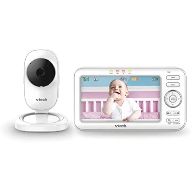 Image of VTech LM808 1W Baby Monitor with Camera,300m Long Range, Auto Night Vision, Video 5&quot; Screen, 2 Way Audio Talk, Temperature Sensor, Power Saving Mode, Lullabies,Wall mountable Bracket