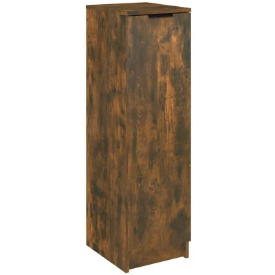 Image of vidaXL Shoe Cabinet Smoked Oak 30x35x100 cm Engineered Wood