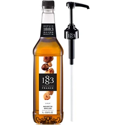 Image of Routin 1883 Premium Roasted Hazelnut Syrup (Plastic Bottle) 1L + Pump