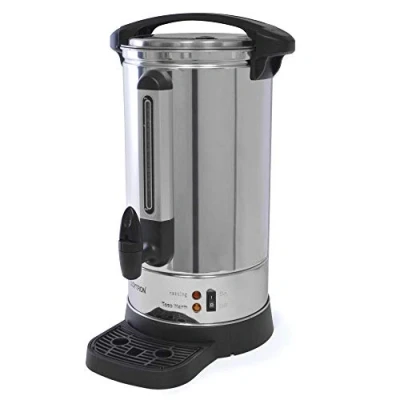 Image of LLOYTRON 10 Litre 1500w Stainless Steel Catering Urn / Water Boiler Anti Drip Tap Level Indicator Tray Auto Re boil Temperature Control Locking Lid E1910