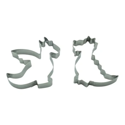 Image of BekkiB Set of 2 &quot;Dragon&quot; cookie cutters Dishwasher safe stainless steel dragon For baking cookies 8259
