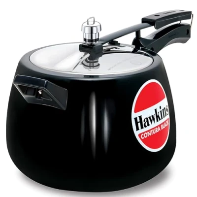 Image of Hawkins Contura Black 6.5 Litre Pressure Cooker, Hard Anodised Handi (CB65)
