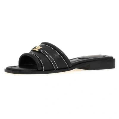 Image of Michael Kors Mandy Slide Mules, Women&#039;s, Size: 5, Black Sheepskin