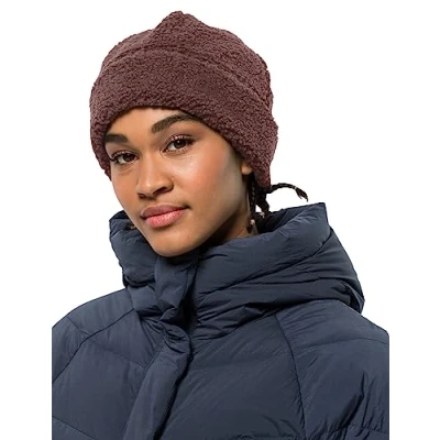 Image of Jack Wolfskin Women&#039;s High Curl Beanie W Hat, Boysenberry, S