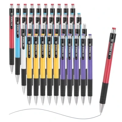Image of M&amp;G Ballpoint Pen 0.7mm, 40pcs Retractable Fine Point Blue Ink Click Ball Writing Supplies for Journaling Home Office Classroom Multicolor 140mm