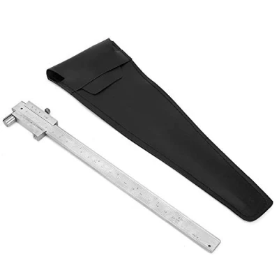 Image of Stainless Steel Vernier Caliper, 0 200mm Caliper Ruler with PU leather bag, Portable Measuring Tool for Teaching, Engineering Measurement, Drawing Design, 0.1MM Resolution, ±0.1MM Accuracy