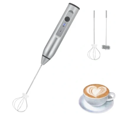 Image of DEWIN Handheld Electric Milk Frother, Rechargeable Coffee Frother with 2 Whisks Speed Adjustable Foam Maker Drink Mixer for Latte Cappuccino Hot Chocolate