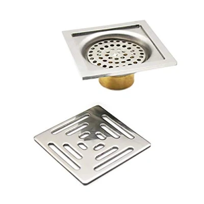 Image of HERKINDNESS Floor Drain, Stainless Steel Wet Room Ground Drain with Anti Backflow Valve, Double Layer Filtration, Effective Odor, for Bathroom, Kitchen, Toilet