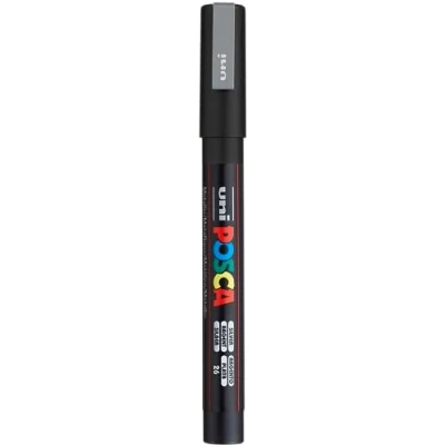 Image of Uni Ball Posca Fine Bullet Tip Marker Silver