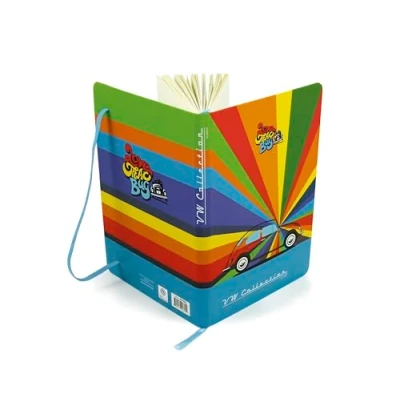 Image of BRISA VW Collection Volkswagen NotebookDiaryWriting Book, Lined with Hardcover Binding in T1 Bus, Beetle, GTI Design DIN A5 (Beetle/Stripes)