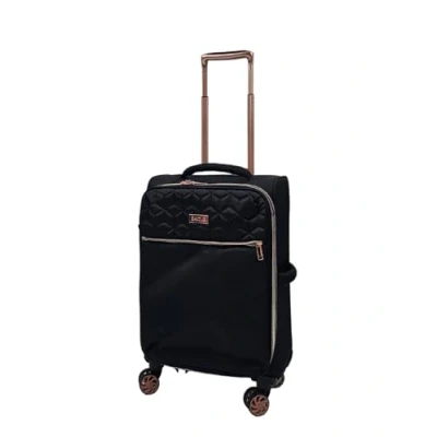 Image of Infinity Leather Unisex Cabin 4 Wheel Luggage Travel Soft Lightweight Bag Black One Size