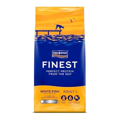 Image of Fish4Dogs Finest White Fish and Potato Dog Food Natural, Hypoallergenic Great for Dogs With Allergies Rich in Omega 3, 6 9 (Large Kibble 6kg)