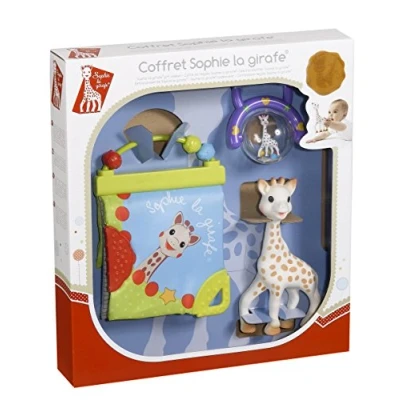 Image of Sophie la girafe Birth Gift Set Baby Teether, Rattle, and Activity Book