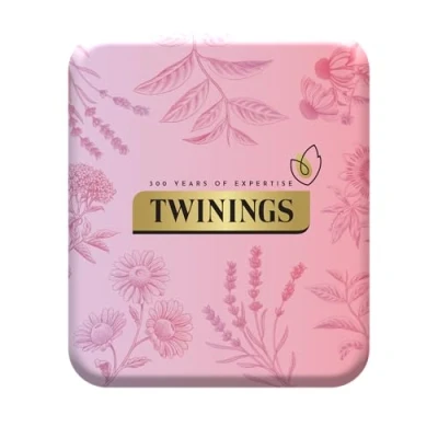 Image of Twinings Premium Pocket Tea Tin(Pink) 4 Envelopes Stocking Filler, Secret Santa, Christmas Gifts &amp; Travel Size Tin Selection under £10