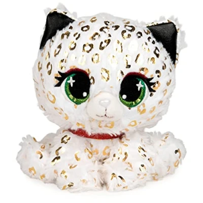 Image of GUND Official, P.Lushes Cute Designer Fashion Collectable Pets 24kt Carti Snow Leopard Premium Stylish Stuffed Animal Soft Plush, Gold Metallic, 15.2cm Toy For Girls and Boys Aged 3 Years Up