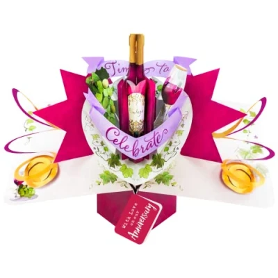 Image of With Love On Our Anniversary Time To Celebrate Pop Up Card 3D Greeting Cards POP226V10