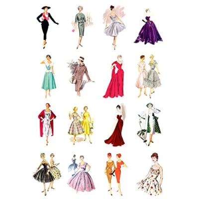 Image of Decoupage Paper Pack (20 Sheets 10x15cm) Vintage Fashion Fifties FLONZ