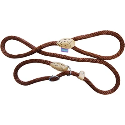 Image of Dog and Co Rope Slip Lead, 150 x 1.4 cm/ 60 inch 5/8 inch, Brown