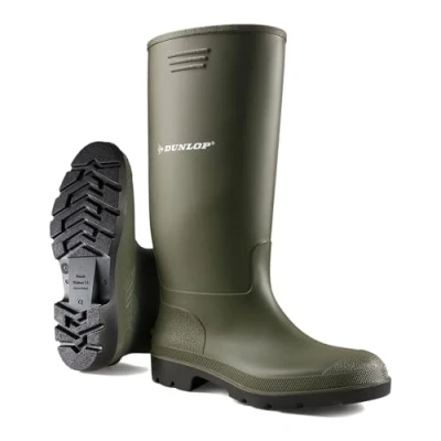 Image of Unisex Wellingtons Boots Ladies Women Mens Wellies Fully Waterproof Snow Rain Muck Outdoor Mud Shoes Welly (Green, 6)