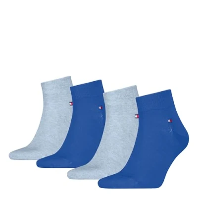 Image of Tommy Hilfiger MEN Quarter 4 PACK Socks, Men&#039;s, Size: 6 8, Blue
