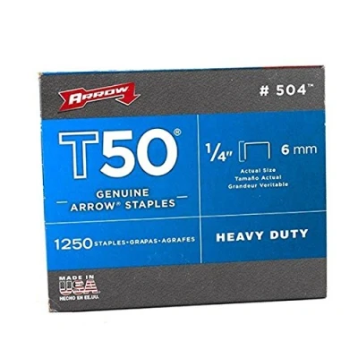 Image of Arrow A50424 T50 Staples, 1/4 Inch (6 mm) , Grey
