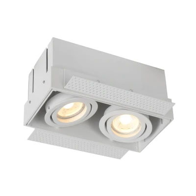 Image of Trimless Modern Twin Recessed Downlight 2xGU10 White