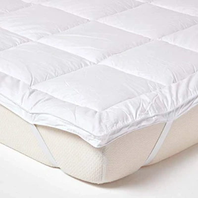 Image of HOMESCAPES 100% Pure Mulberry Silk Blend Double Mattress Topper for up to 36 cm Deep Mattresses 700 GSM Heavy Weight Luxury