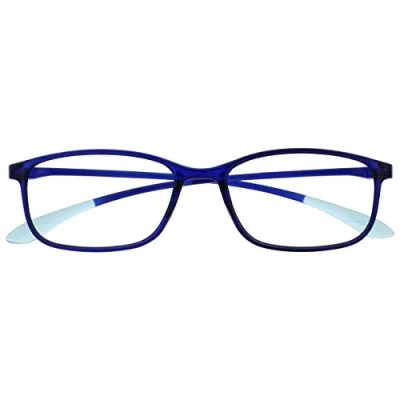 Image of OPULIZE Ice Reading Glasses Ultra Lightweight Frame Scratch Resistant Crystal Blue Pale Tip Mens Womens R61 3 +2.00