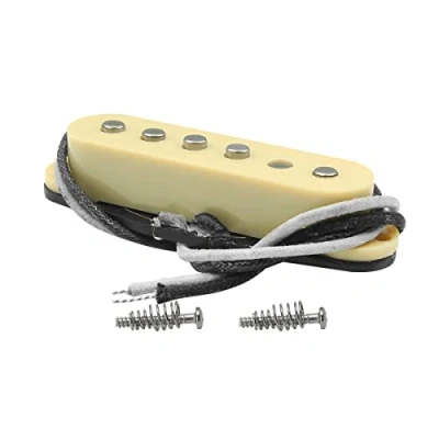 Image of FLEOR Single Coil Pickup Alnico 5 ST Pickups Neck Guitar Staggered for SQ Electric Guitar, Cream