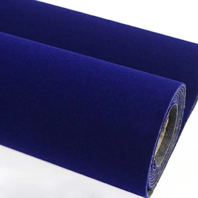 Image of Self Adhesive Velvet Flock Paper Roll Soft Flocking Fabric for Jewelry Drawer Peel and Stick Furniture Arts Crafts DIY Project 17.3 x 117 Inches (Blue)