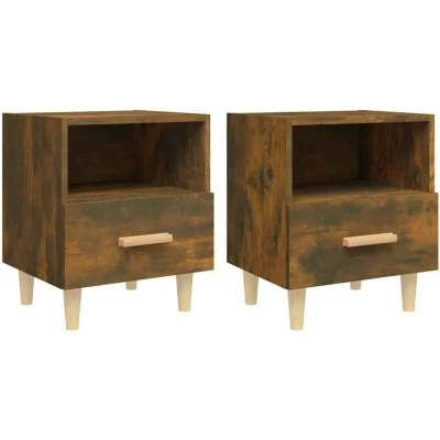 Image of vidaXL Bedside Cabinets 2 pcs Smoked Oak 40x35x47 cm