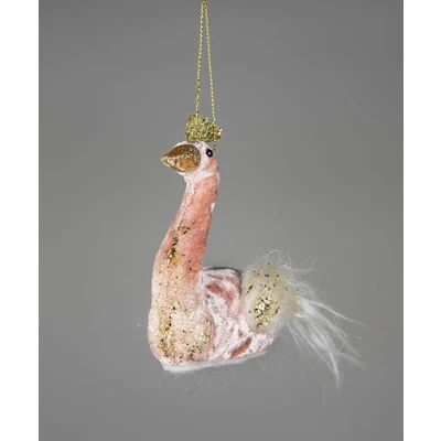 Image of Light Pink Swan 12x13cm Christmas Tree Hanging Decorations Festive Decorative Ornaments Fairy Tale Themed Xmas Pendant