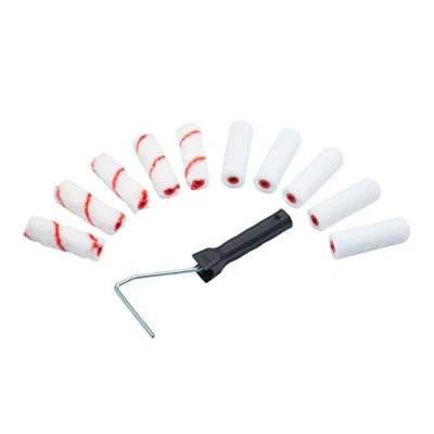 Image of ProDec Contractor 11 piece Assorted 4 inch Mini Paint Rollers and Frame, Roller Set for a Smooth Finish Painting with Emulsion, Gloss Satin Paints