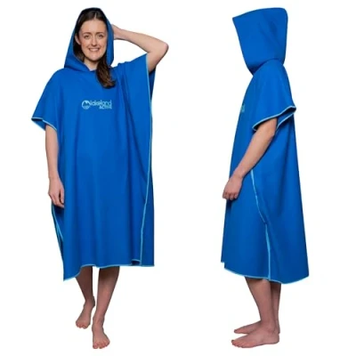 Image of Lakeland Active Patterdale Hooded Changing Poncho Towel Mid Blue Adult