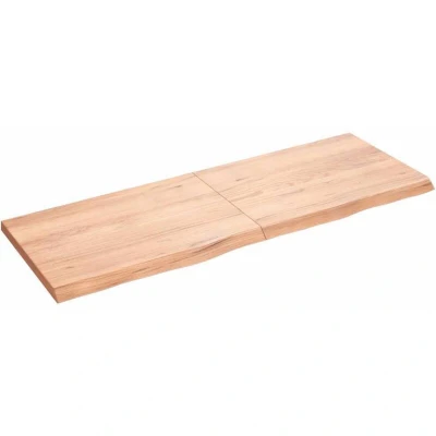 Image of vidaXL Table Top Light Brown 140x50x(2 4) cm Treated Solid Wood Oak