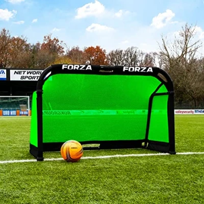 Image of FORZA Aluminium POD Football Goal Fold Away &amp; Freestanding Target Goals Carry Bag Included [9 Colours 3 Size Options] (Green, 5ft x 3ft)