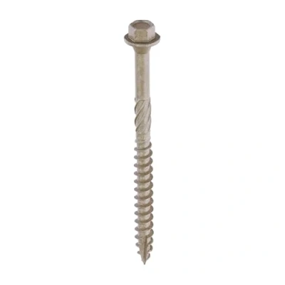 Image of 2x TIMCO Timber Frame Construction &amp; Landscaping Screws Hex Exterior Green Organic 87INLT Pack of 400