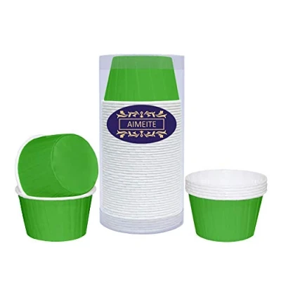 Image of AIMEITE Cupcake Cases Liners Paper Cake Baking Cups Muffin Greaseproof Wrappers 50 pcs (Green)