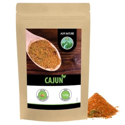 Image of Cajun spice mix (125g, 4.4oz), typical Indian mix, resealable packaging