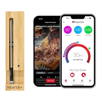 Image of MEATER Plus 50m Long Range Smart Wireless Meat Thermometer for The Oven Grill Kitchen BBQ Smoker Rotisserie with Bluetooth and WiFi Digital Connectivity